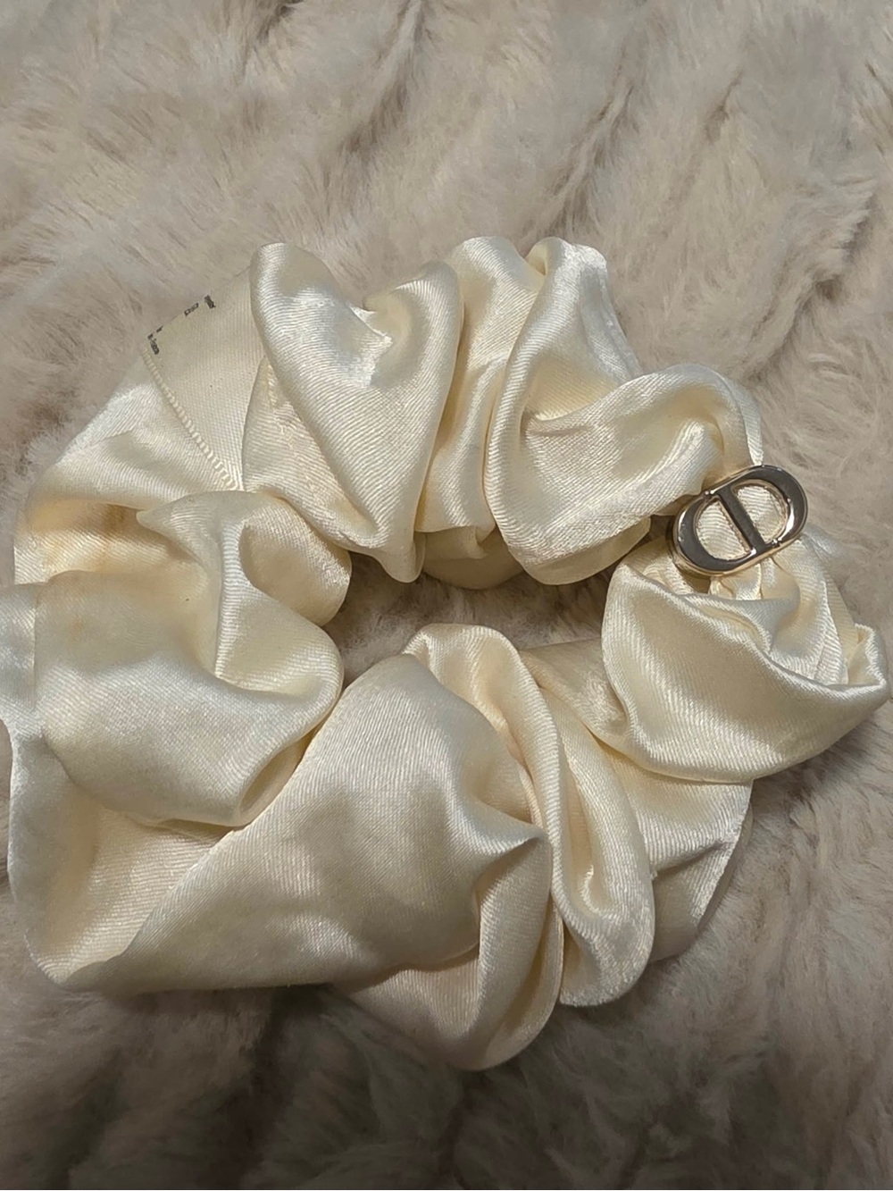Dior Beauty Ivory Satin Scrunchie
